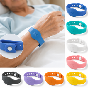 Pulsera de PVC Suave Personalizada con RFID para el Cuidado de Personas Mayores, Brazalete Ajustable para Hospitales, para el Seguimiento y la Seguridad de Pacientes - Product Image 3
