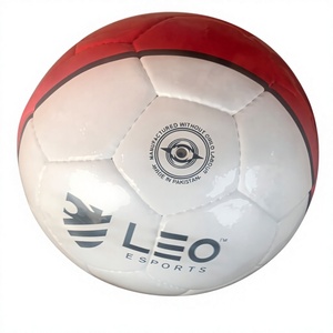 Leo Sports Soccer <b>Ball</b> Size 5 White Red Durable <b>Training</b> <b>Ball</b> Made In Pakistan - Product Image 1