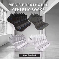 Chaussettes de sport respirantes pour hommes, tricotées, coupe basse, antidérapantes, avec fond en polaire, pour le sport et le quotidien