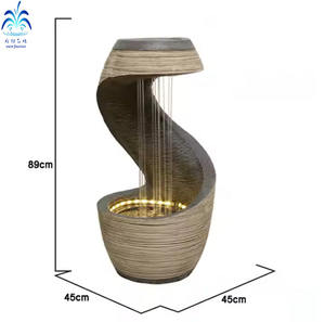 نافورة مياه داخلية وخارجية كبيرة من الراتنج على الطراز الأوروبي بتصميم متدفق، مناسبة كديكور للمنزل والحديقة وتوضع على سطح المكتب أو الحائط - Product Image 2