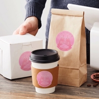 Étiquettes d'emballage alimentaire personnalisées en rouleau, holographiques, imperméables, mates et adhésives pour les cafés, les boulangeries, les plats à emporter, les gobelets et les sacs