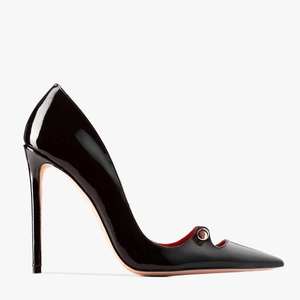 Zapatos de Mujer con Hebilla Metálica, Zapatos de Vestir Sexys con Punta en Pico, Tacones Altos Finos, Zapatos de Tacón de Aguja con Boca Poco Profunda - Product Image 1