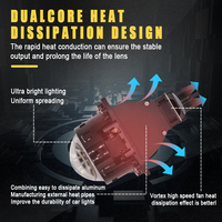 Phare de voiture étanche IP67 avec lentille de projecteur laser Bi-LED CSP double module haute puissance 65W 6000K de 3 pouces avec driver intégré