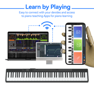 <span class=keywords><strong>Piano</strong></span> portable pliable personnalisable à 88 touches, léger et rechargeable, avec 128 rythmes, 128 sons et 79 morceaux de démonstration - Product Image 3