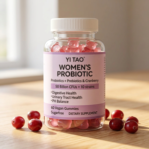 Gomitas Probióticas Sin Azúcar para Mujeres, 10 Cepas de Probióticos con Prebióticos y Enzimas para la Digestión, Salud Femenina y Apoyo Inmunológico - Product Image 1