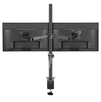 Support de bureau pour double écran à mouvement complet (80 cm) DL-T902-280II, support de fixation pour écran de 10 à 27 pouces, base à pince, trou pour œillet, bras pliable, 12 kg