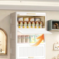 Armoire de Rangement de Cuisine Pliante Multifonction en Plastique PP au Design Moderne, Vente Directe Usine pour Organisation Domestique