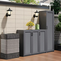 Armario de Almacenamiento Exterior Minimalista Moderno con Estructura de Acero Ligero, Resistente al Fuego, Duradero, Techo Reflectante, Impermeable y Ecológico
