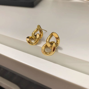 Orecchini a catena Cuba di design di alto senso, in acciaio al titanio 18K oro non sbiadiscono <span class=keywords><strong>gioielli</strong></span> - Product Image 6