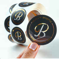 Autocollants d'étiquette ronde en feuille d'or imperméables personnalisés logo de produit en vinyle d'affaires pour l'emballage de soins de la peau et de rouge à lèvres
