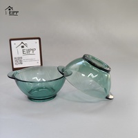 Ensemble de 2 bols en verre borosilicate vert turquoise, design moderne et luxueux, écologiques, pour la cuisine