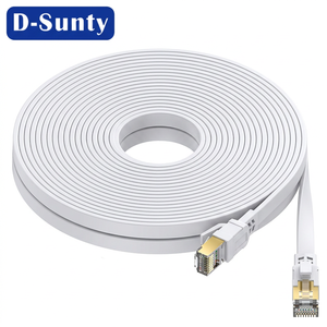 สายเคเบิลเครือข่าย Cat8 FTP แบบแบน ทองแดงแท้ หุ้มฉนวน PVC ความเร็วสูง 40Gbps สำหรับการสื่อสารอีเธอร์เน็ต สีขาว สำหรับเซิร์ฟเวอร์ AI ถ่ายโอนข้อมูล - Product Image 3
