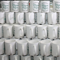 Mug en céramique à sublimation 11 oz, blanc, vierge, imprimable pour transfert thermique, impression DIY, cadeau pour la maison ou le bureau, vente en gros Topjlh
