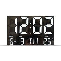 LongDeLi jam dinding LED warna-warni multifungsi dengan Remote Digital hitung mundur Timer tampilan suhu minggu dan kalender