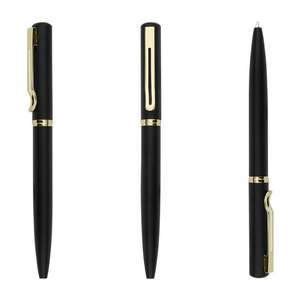 Stylo à bille en métal gravé personnalisé de haute qualité, nouveau style, couleur noire, stylo de luxe avec boîte cadeau pour le bureau - Product Image 4