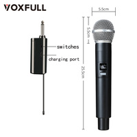 Système de Microphone Sans Fil Dynamique Portable Voxfull 2.4G à Longue Portée avec Récepteur et Émetteur Rechargeables