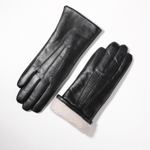<span class=keywords><strong>Gants</strong></span> en cuir <span class=keywords><strong>de</strong></span> mouton doublés <span class=keywords><strong>de</strong></span> <span class=keywords><strong>laine</strong></span> d'agneau véritable à la mode pour femmes - Product Image 5