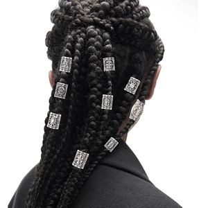 <span class=keywords><strong>Peluca</strong></span> de runas vikingas nórdicas con mangas Vintage Thor Myth, trenza sucia, aleación decorativa, cuentas con agujeros grandes, herramienta de extensión de cabello - Product Image 2