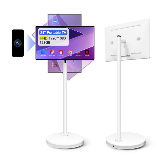 24 Inch 128GB 13MP Camera Movable Incell Touch Display Smart Rotate Screen Microphone Ips Screen Android Smart Portable TV