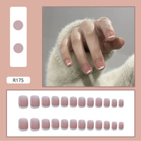 Ongles en gel pré-conçus de qualité salon, couleur nude blanc cerise, forme ovale, couverture complète, ABS, à presser, pour salon, bricolage à domicile, fête, mariage