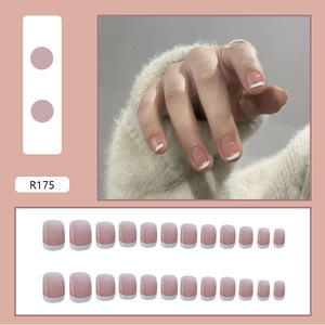 Ongles en gel pré-conçus de qualité salon, couleur nude blanc cerise, forme ovale, couverture complète, ABS, à presser, <span class=keywords><strong>pour</strong></span> salon, bricolage à domicile, fête, mariage - Product Image 5