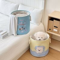 Panier à linge et bac de rangement pliable en coton, design chiot mignon et esthétique, pour usage domestique, avec délai de livraison d'échantillon de 7 jours et rangement pour jouets