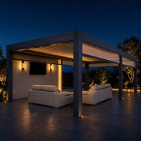 Pergola bioclimatique motorisée moderne en aluminium 3x3-6x4m avec toit à lames orientables, revêtement poudré, écologique, imperméable, pour extérieur