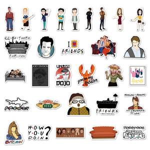 2023 nuovo 55Pcs teleplay Friends <span class=keywords><strong>Sticker</strong></span> fustellato durevole stampa in vinile adesivo per auto in PVC - Product Image 4