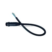 Connecteur étanche mâle-femelle HE SHENG JIA XING IP67 Mini M14 2 broches pour câble d'extension de lampe solaire PCB avec gaine en nylon