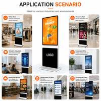 Samidisplay Monitor layar sentuh tampilan iklan LCD komersial berdiri bebas 43 50 55 inci papan reklame Digital dapat diputar