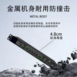 مكبر صوت GAP-AMP100 بتقنية البلوتوث بقوة 400 واط*2 - مكبر صوت احترافي مع مؤثرات مدمجة وتحكم في معادل الصوت للمسرح والاستوديو والدي جي - Product Image 5