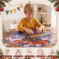 Puzzle en papier éducatif personnalisé directement de l'usine, puzzle rond de 70 pièces, grand puzzle pour le sol, cadeaux de Noël