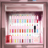 Gloss à lèvres minéral mat rose OEM 35g, longue tenue, waterproof, tube personnalisé, emballage mignon, gel de base hydratant, rouge à lèvres liquide