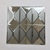 Mosaïque de miroir irrégulier 3D en verre disco, design de luxe, prix de gros, taille personnalisée, pour décoration murale à bords biseautés, certifié CE