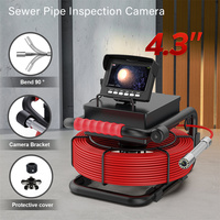 Caméra d'inspection des égouts avec écran de 4,3 pouces et 20 m de câble, carte TF de 16 Go et DVR, endoscope industriel pour canalisations d'égouts IP68