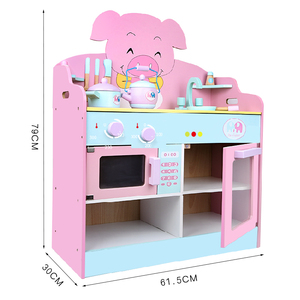 Set di cottura di maiale rosa di sicurezza di simulazione in legno creativo <span class=keywords><strong>Montessori</strong></span> Set educativi grandi giocattoli da <span class=keywords><strong>cucina</strong></span> e cibo mattoncini - Product Image 6
