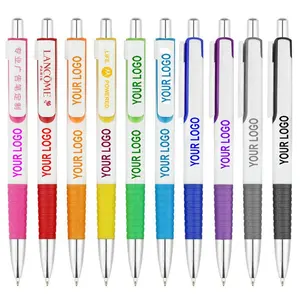 China import promotional ball pen with cheap price rubber grip Logo ballpoint pen