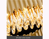 Lustre en cristal de luxe moderne nordique, finition noir canon, acier inoxydable, taille moyenne, LED 2700K, pour la maison, l'hôtel, le restaurant, le bar, à suspendre