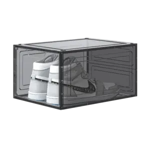 Allstar Offre spéciale Boîte à chaussures transparente empilable Boîte à chaussures de présentation pliable à l'avant