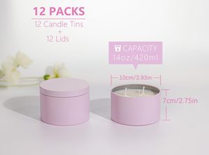 กระป๋องโลหะสีดำพิมพ์ลายตามสั่งสำหรับใส่เทียนหอม ขนาด 20 ออนซ์ 4 ออนซ์ 8 ออนซ์ กระป๋องเปล่าสำหรับใส่เทียนหอม ขนาด 16 ออนซ์ สำหรับใส่ขนม - Product Image 3