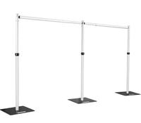 Support de toile de fond réglable 10x20 pieds avec double barre transversale pour décoration de rideaux de cérémonie de mariage, support portable en aluminium