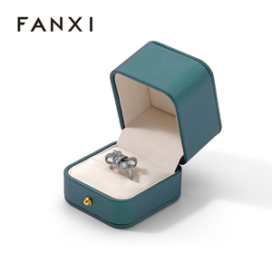 FANXI - Cajas de Embalaje de Joyería de Piel Sintética Moderna al por Mayor, Caja Organizadora de Anillos de Terciopelo Personalizada de Lujo - Product Image 3