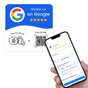 Phương tiện truyền thông xã hội tag Sticker không thấm nước chẩn đoán bài bảng tap tùy chỉnh ntag213 RFID thẻ PVC NFC Google xem xét với mã QR - Product Image 1