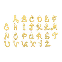 Acier inoxydable Alphabet Charmes Lettre Initiale Pendentifs A-Z Perles pour la Fabrication de Bijoux pour Colliers Bracelets