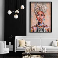 Wall Acrylic Custom Canvas Wall Art Home Living Room Decorative African Women Acrylic Handmade Paintings