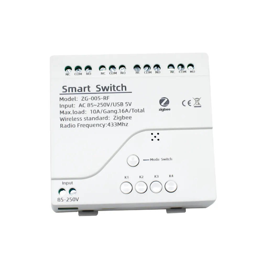 Tuya Zigbee 4 כנופיה מתג ממסר מודול usb 5v dc 12v 110v 220v 230 מגע יבש 4ch din