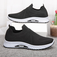Zapatillas Casuales para Hombre 2025, Zapatillas Deportivas Tejidas, Moda Coreana, Suela Suave, Zapatos de Trabajo para Hombre