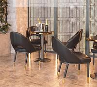 Vente Chaude Mobilier de Restaurant Moderne Banquettes de Restaurant en Cuir Noir Ensemble Table et Chaises pour Fast-Food