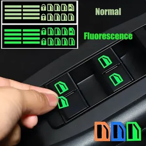 Calcomanías <span class=keywords><strong>Fluorescentes</strong></span> Luminosas para el Interior del Automóvil, Calcomanías <span class=keywords><strong>Fluorescentes</strong></span> para Botones del Elevador de Ventanas, Calcomanías Decorativas para el Interior del Automóvil - Product Image 2