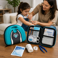 Trousse de premiers secours portable, mini-boîte d'urgence à coque rigide pour le camping en plein air, la randonnée, le bureau, la voiture, la maison, les voyages